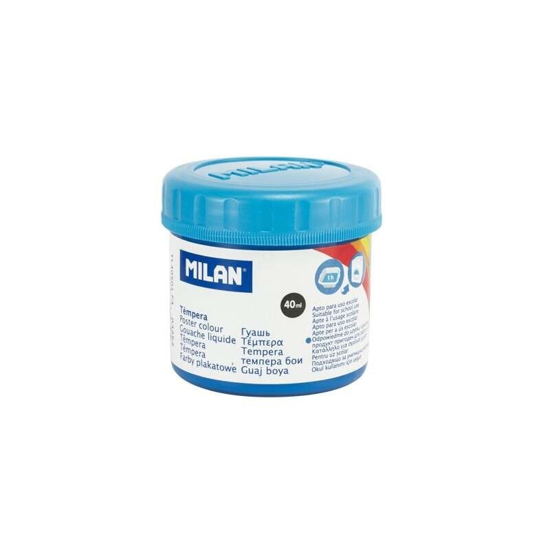 Milan Bote de Tempera 40ml - Secado Rapido - Mezclable - Color Cyan Milan Bote de Tempera 40ml - Secado Rapido - Mezclable - Color Cyan