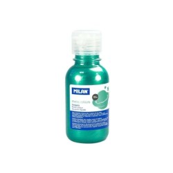 Bottiglia Tempera Milano 125ml - Tappo Dispenser - Asciugatura Rapida - Miscelabile - Colore Verde Metallizzato 3pz 3pz
