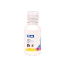 Bottiglia Tempera Milano 125ml - Tappo Dispenser - Asciugatura Rapida - Miscelabile - Colore Bianco 3pz 3pz
