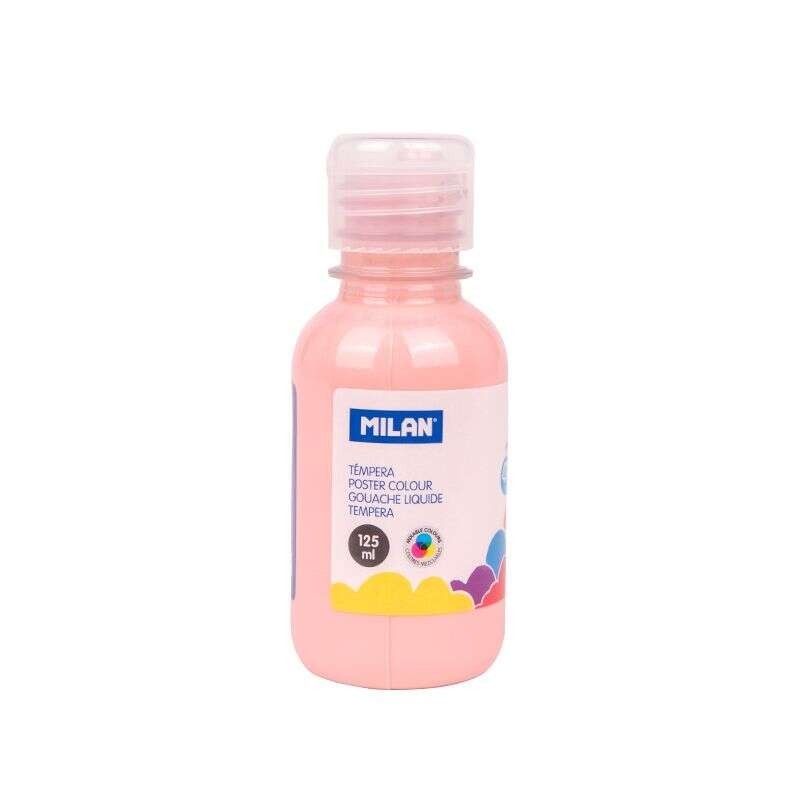 Milan Botella de Tempera 125ml - Tapon Dosificador - Secado Rapido - Mezclable - Color Rosa Palido Milan Botella de Tempera 125ml - Tapon Dosificador - Secado Rapido - Mezclable - Color Rosa Palido