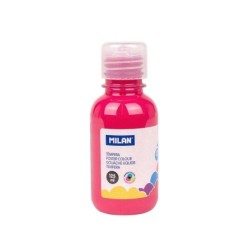 Bottiglia Tempera Milano 125ml - Tappo Dispenser - Asciugatura Rapida - Miscelabile - Colore Magenta 3pz 3pz