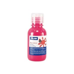 Bottiglia Tempera Milano 125ml - Tappo Dispenser - Asciugatura Rapida - Miscelabile - Colore Rosa Fluo 3pz 3pz