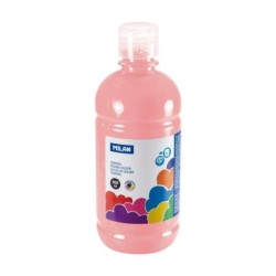 Bottiglia Tempera Milano 500ml - Tappo Dispenser - Asciugatura Rapida - Miscelabile - Colore Rosa Pallido