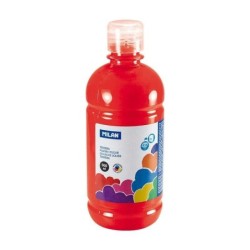 Bottiglia Tempera Milano 500ml - Tappo Dispenser - Asciugatura Rapida - Miscelabile - Colore Rosso