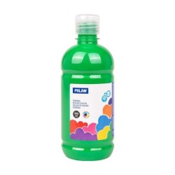 Bottiglia Tempera Milano 500ml - Tappo Dispenser - Asciugatura Rapida - Miscelabile - Colore Verde Chiaro
