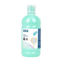 Bottiglia Tempera Milano 500ml - Tappo Dispenser - Asciugatura Rapida - Miscelabile - Colore Verde Pastello