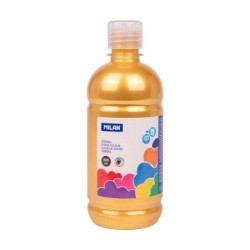 Bottiglia Tempera Milano 500ml - Tappo Dispenser - Asciugatura Rapida - Miscelabile - Colore Oro