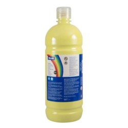 Bottiglia Tempera Milano - 1000ml - Tappo Dispenser - Asciugatura Rapida - Miscelabile - Colore Giallo Limone
