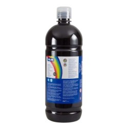 Bottiglia Tempera Milano 1000ml - Tappo Dispenser - Asciugatura Rapida - Miscelabile - Colore Nero