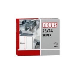 Novus 23/24 Super Scatola da 1000 Graffe Zincate 23/24 per Cucitrici Spesse