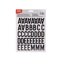 Lettere Adesive Stick Lettere Maiuscole Apli - Altezza 30mm - Colore Nero - Confezione da 4 Fogli con 153 Lettere 5pz 5pz
