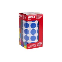 Rotolo Apli da 1770 Gometti Rotondi Blu - Ø 20mm - Adesivo Permanente - Sviluppa Abilità e Capacità nei Bambini
