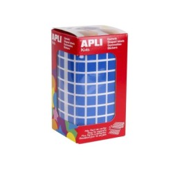 Apli Blue Square Gomets - 10x10mm - 59 Fogli Preforati - 6372 Gomets per Rotolo - Ideale per le Attività dei Bambini