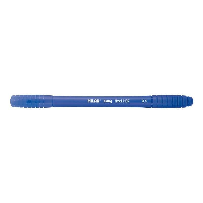 Milan Sway Fineliner Rotulador - Punta Fina 0.4mm - Ergonomico - Tinta al Agua - Color Azul Milan Sway Fineliner Rotulador - Punta Fina 0.4mm - Ergonomico - Tinta al Agua - Color Azul