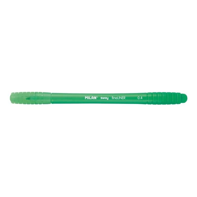 Pennarello Fineliner Milan Sway - Punta Fine 0,4 mm - ergonomico - inchiostro ad acqua - colore verde 16pz 16pz Pennarello Fineliner Milan Sway - Punta Fine 0,4 mm - ergonomico - inchiostro ad acqua - colore verde 16pz 16pz