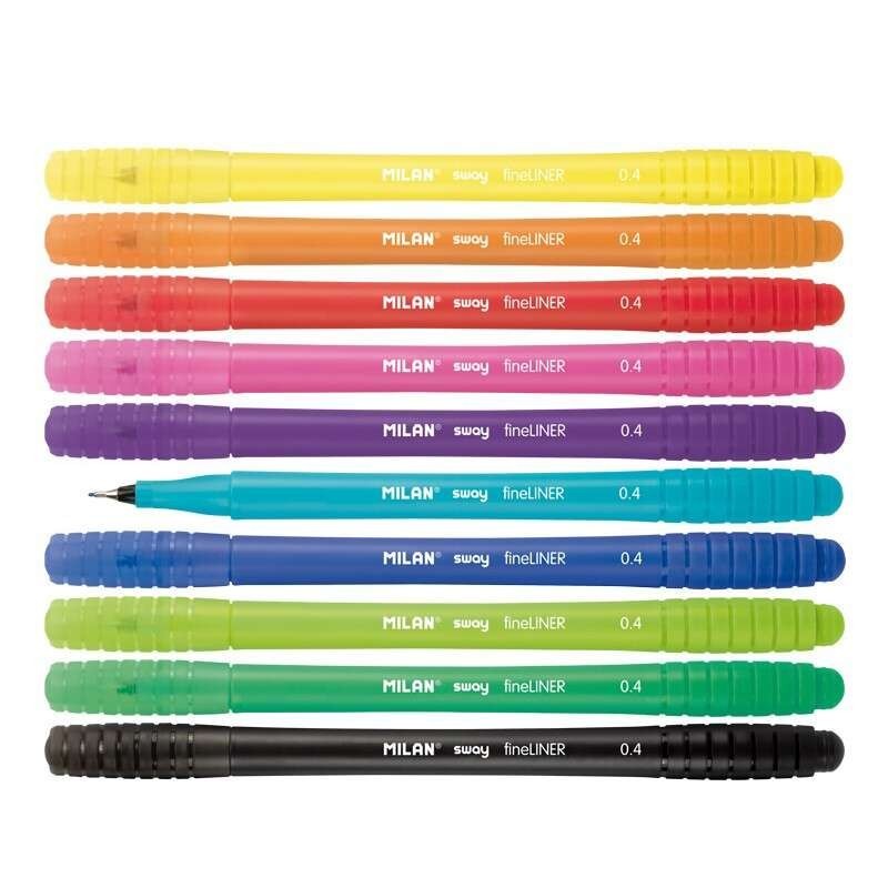 Milan Sway Fineliner Expositor de 80 Rotuladores - Punta Fina 0.4mm - Ergonomico - Tinta al Agua - Colores Surtidos Milan Sway Fineliner Expositor de 80 Rotuladores - Punta Fina 0.4mm - Ergonomico - Tinta al Agua - Colores Surtidos