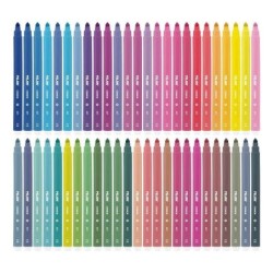 Confezione da 50 pennarelli Milano - Punta conica da 5 mm - Inchiostro ad acqua - Lavabili - Colori assortiti