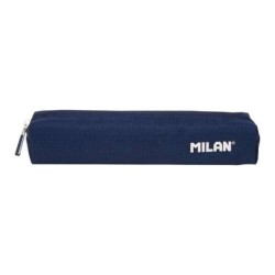 Milan Serie 1918 Estuche Mini Redondo - Tejido Resistente a las Roturas y Rasgaduras - Medidas 20,5x4,5x5cm - Color Azul Oscuro