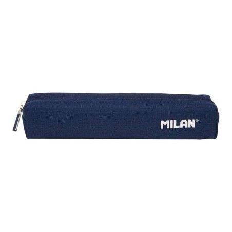 Milan Serie 1918 Estuche Mini Redondo - Tejido Resistente a las Roturas y Rasgaduras - Medidas 20,5x4,5x5cm - Color Azul Oscuro