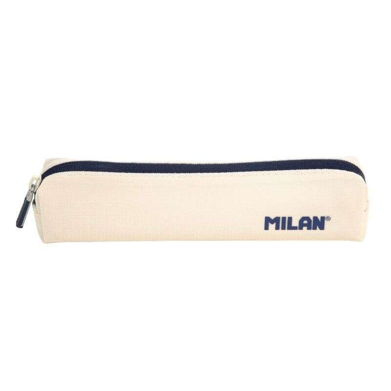 Milan Serie 1918 Estuche Mini Redondo - Tejido Resistente a las Roturas y Rasgaduras - Medidas 20,5x4,5x5cm - Color Beige Milan Serie 1918 Estuche Mini Redondo - Tejido Resistente a las Roturas y Rasgaduras - Medidas 20,5x4,5x5cm - Color Beige