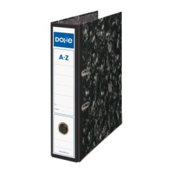 Dohe Archinovo Raccoglitore a leva con Rado - Cartoncino - Formato A4 - Dorso largo - Angoli in metallo - Colore nero screziato