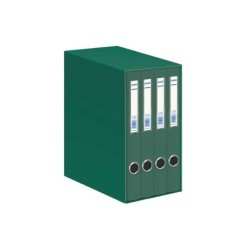 Dohe Oficolor Modulo da 4 schedari con Rado - Dorso stretto - Formato Folio - Cartoncino foderato - Colore verde