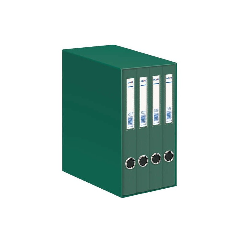 Dohe Oficolor Modulo de 4 Archivadores con Rado - Lomo Estrecho - Formato Folio - Carton Forrado - Color Verde Dohe Oficolor Modulo de 4 Archivadores con Rado - Lomo Estrecho - Formato Folio - Carton Forrado - Color Verde