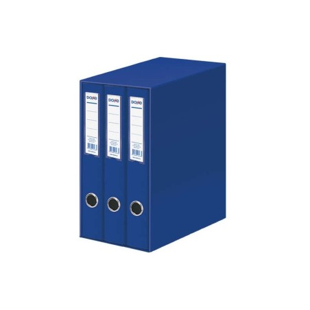 Dohe Oficolor Modulo da 3 schedari con Rado - Dorso stretto - Formato Folio - Cartoncino foderato - Colore blu