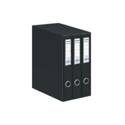 Dohe Oficolor Modulo da 3 schedari con Rado - Dorso stretto - Formato Folio - Cartoncino foderato - Colore nero