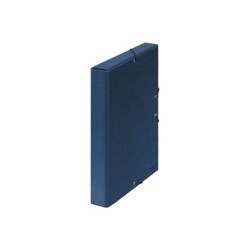 Dohe Caja para Proyectos Lomo 3cm - Carton Forrado con Papel Impreso y Plastificado - Cierre con Gomas - Color Azul