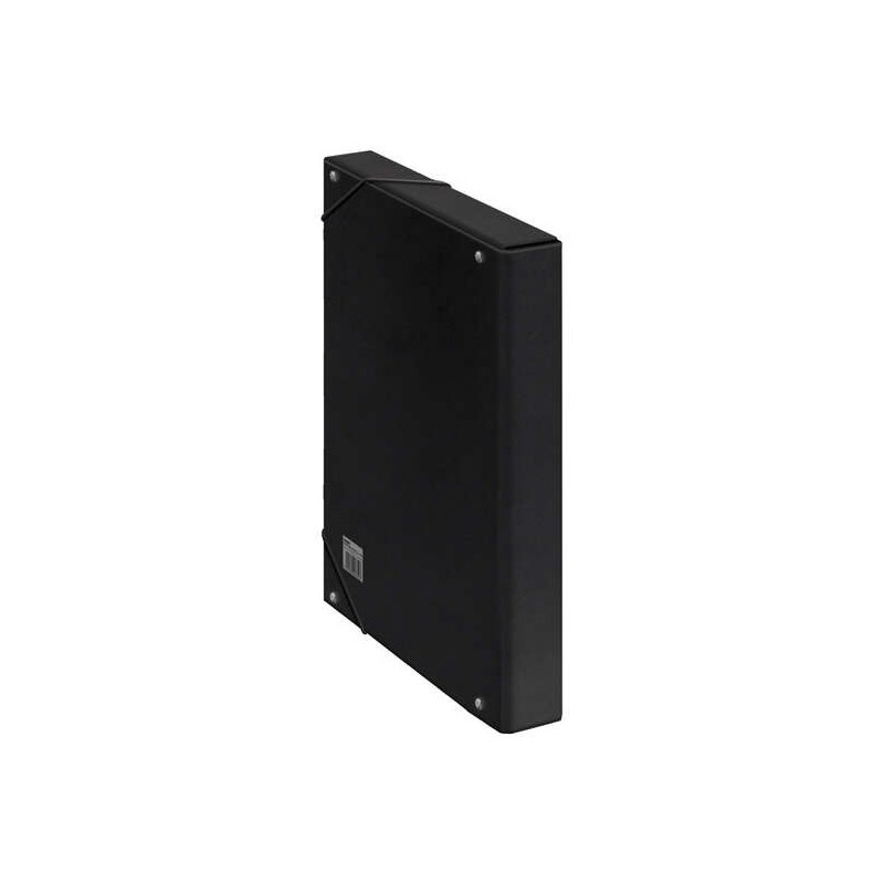 Dohe Caja para Proyectos Lomo 3cm - Carton Forrado con Papel Impreso y Plastificado - Cierre con Gomas - Color Negro Dohe Caja para Proyectos Lomo 3cm - Carton Forrado con Papel Impreso y Plastificado - Cierre con Gomas - Color Negro