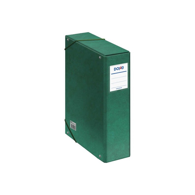 Dohe Caja para Proyectos Lomo 9cm - Carton Forrado con Papel Impreso y Plastificado - Cierre con Gomas - Color Verde Dohe Caja para Proyectos Lomo 9cm - Carton Forrado con Papel Impreso y Plastificado - Cierre con Gomas - Color Verde