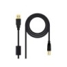 Cavo stampante nanocavo con ferrite da USB-B 2.0 maschio a USB-A maschio 5 m