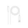 Cavo Nanocable USB 3.1 Gen2 10 Gbps 3 A USB-C/MA/M - 1,0 m - Bianco