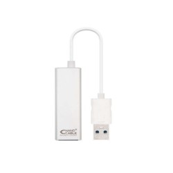 Convertitore Nanocavo USB 3.0 a Gigabit Ethernet 10/100/1000 Mbps - 15 cm - Colore alluminio