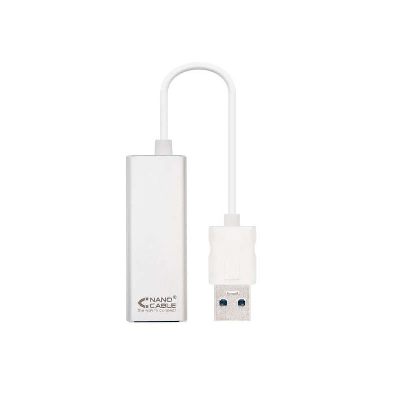 Convertitore Nanocavo USB 3.0 a Gigabit Ethernet 10/100/1000 Mbps - 15 cm - Colore alluminio Convertitore Nanocavo USB 3.0 a Gigabit Ethernet 10/100/1000 Mbps - 15 cm - Colore alluminio