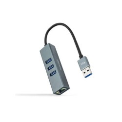 Adattatore di rete Nanocable USB 3.0 a Gigabit Ethernet 10/100/1000 Mbps + 3 porte USB 3.0