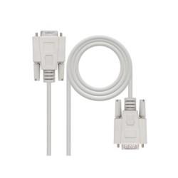 Cavo seriale per modem Nanocable DB9 maschio a DB9 femmina 3 m - colore beige