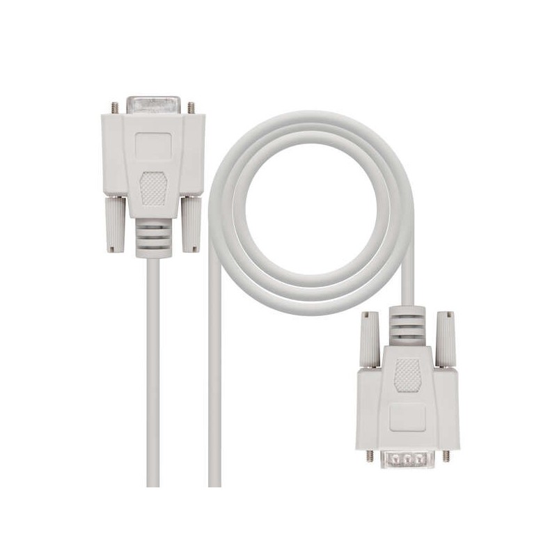 Cavo seriale per modem Nanocable DB9 maschio a DB9 femmina 3 m - colore beige Cavo seriale per modem Nanocable DB9 maschio a DB9 femmina 3 m - colore beige