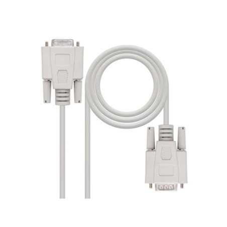 Cavo seriale per modem Nanocable DB9 maschio a DB9 femmina 3 m - colore beige