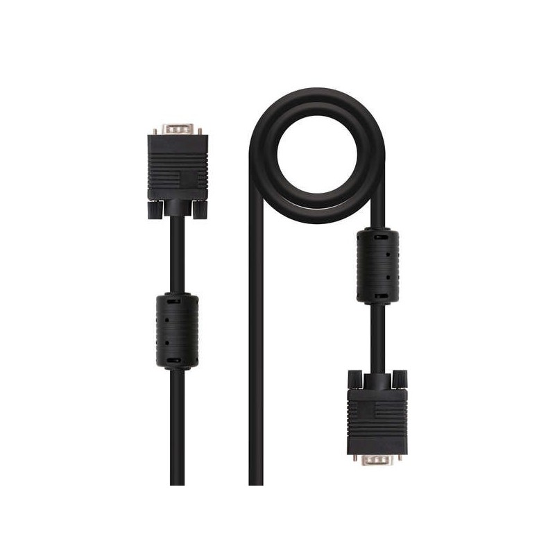 Cavo nanocavo SVGA con ferrite da HDB15 maschio a HDB15 maschio 40 m - Colore nero Cavo nanocavo SVGA con ferrite da HDB15 maschio a HDB15 maschio 40 m - Colore nero