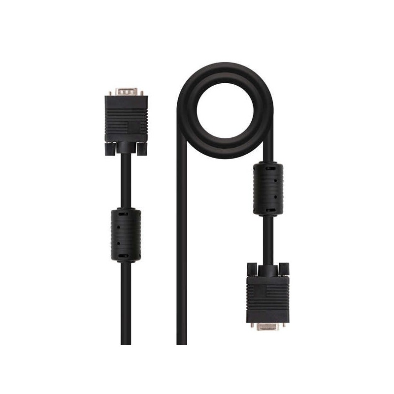 Cavo Nanocable SVGA con ferrite HDB15 maschio a HDB15 femmina 3 m - colore nero Cavo Nanocable SVGA con ferrite HDB15 maschio a HDB15 femmina 3 m - colore nero