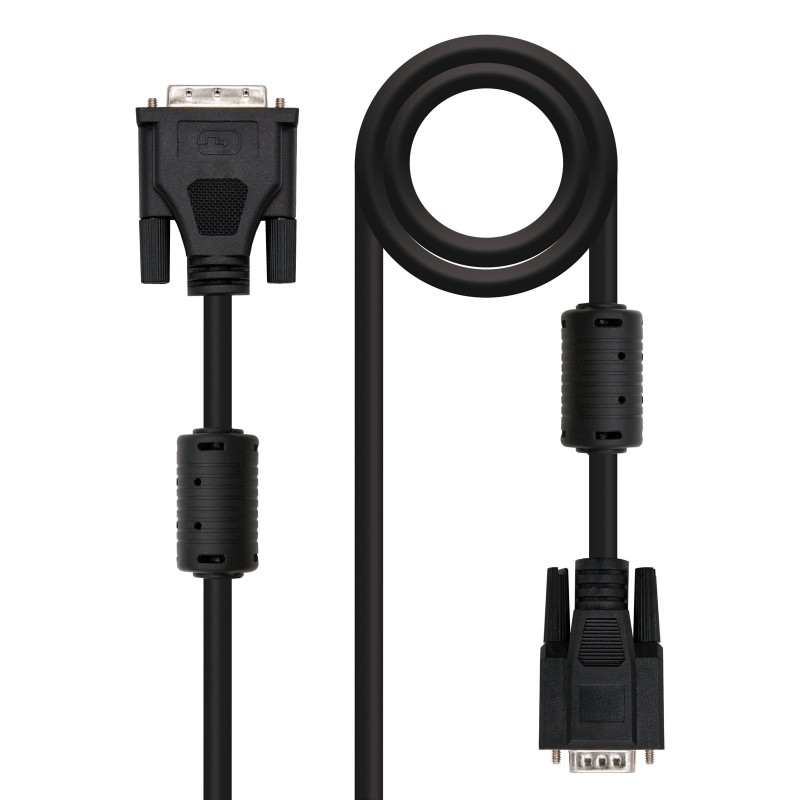 Nanocable Cable DVI 18+5 Macho a SVGA HDB15 Macho 5m - Color Negro Nanocable Cable DVI 18+5 Macho a SVGA HDB15 Macho 5m - Color Negro