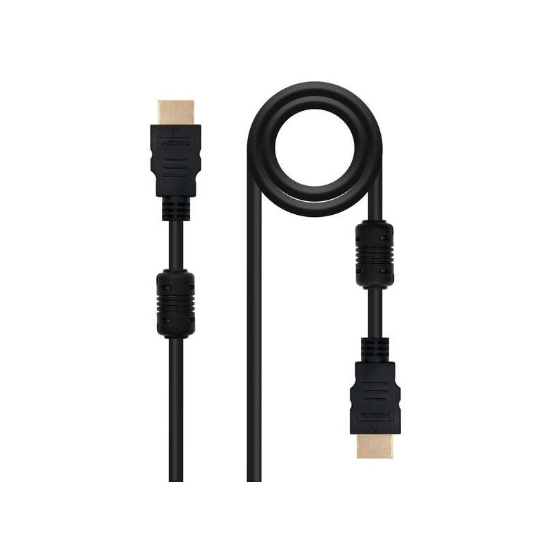 Cavo Nanocable HDMI v1.4 con ferrite maschio a HDMI v1.4 con ferrite maschio 1,80 m - Alta velocità - Colore nero Cavo Nanocable HDMI v1.4 con ferrite maschio a HDMI v1.4 con ferrite maschio 1,80 m - Alta velocità - Colore nero