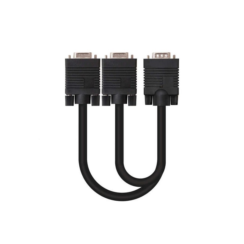 Cavo splitter Nanocable SVGA - HDB15/M-2xHDB15/H - 45 cm - Colore nero Cavo splitter Nanocable SVGA - HDB15/M-2xHDB15/H - 45 cm - Colore nero