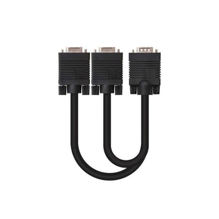 Nanocable Cable Bifurcador SVGA - HDB15/M-2xHDB15/H - 45 cm - Color Negro