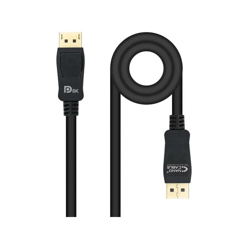 Cavo Nanocable DisplayPort 1.4 maschio a DisplayPort 1.4 maschio 3 m - Certificato VESA - Colore nero Cavo Nanocable DisplayPort 1.4 maschio a DisplayPort 1.4 maschio 3 m - Certificato VESA - Colore nero