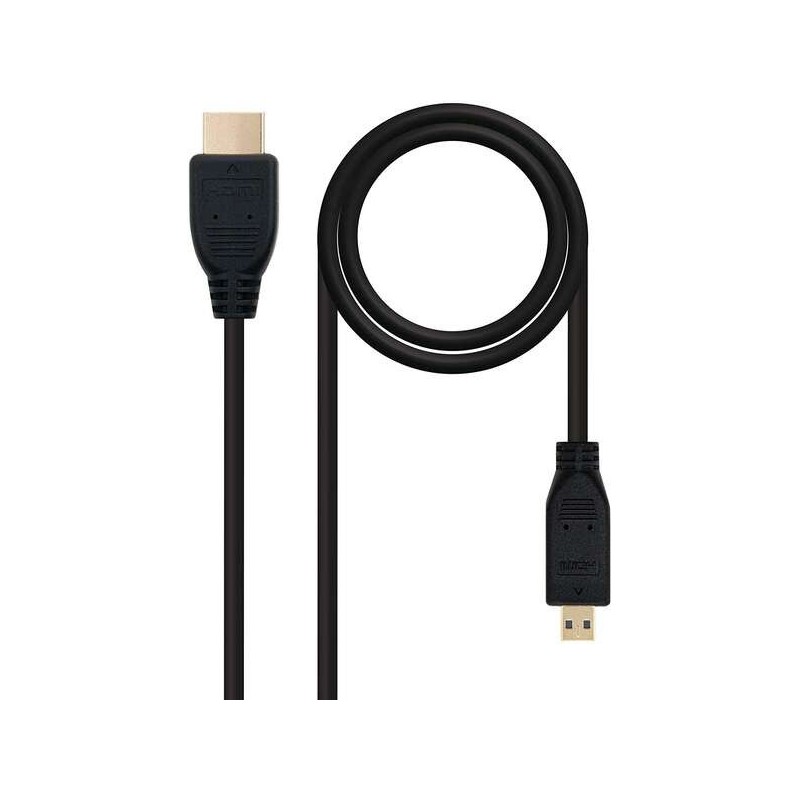 Cavo Nanocable Micro HDMI v1.4 maschio a HDMI v1.4 maschio 1,80 m - Alta velocità - Colore nero Cavo Nanocable Micro HDMI v1.4 maschio a HDMI v1.4 maschio 1,80 m - Alta velocità - Colore nero