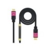 Cavo Nanocable HDMI v2.0 Maschio con Ripetitore a HDMI v2.0 Maschio 25 m - 4K@60Hz 18 Gbps - Alta Velocità - Colore Nero/Rosa