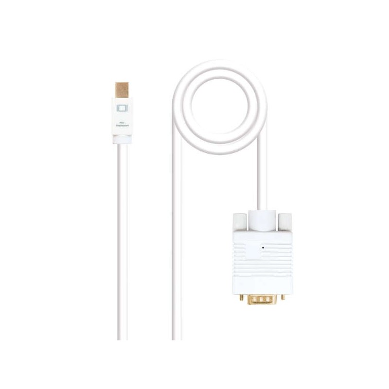 Cavo convertitore Nanocable Mini DP maschio a VGA maschio da 3 m - colore bianco Cavo convertitore Nanocable Mini DP maschio a VGA maschio da 3 m - colore bianco